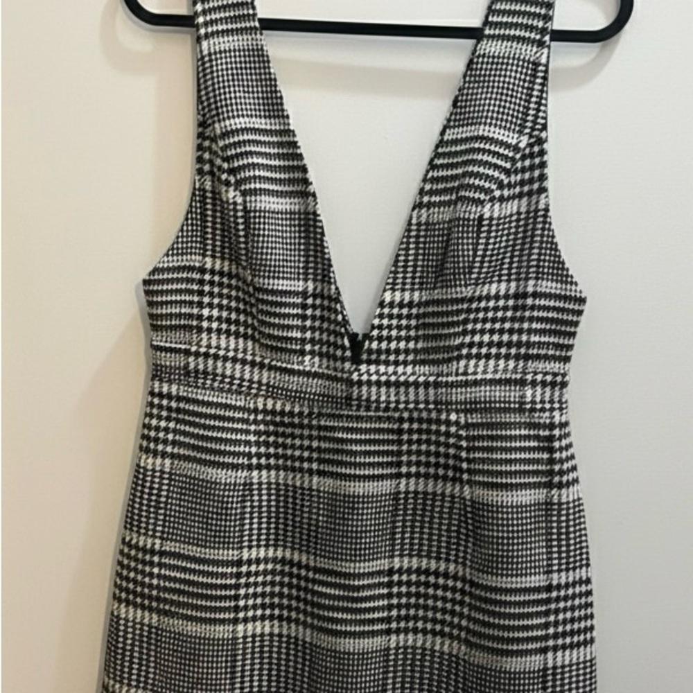 Stylish Black and White Houndstooth Dress